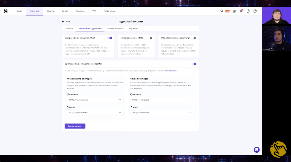 CDN optimización de sitio web