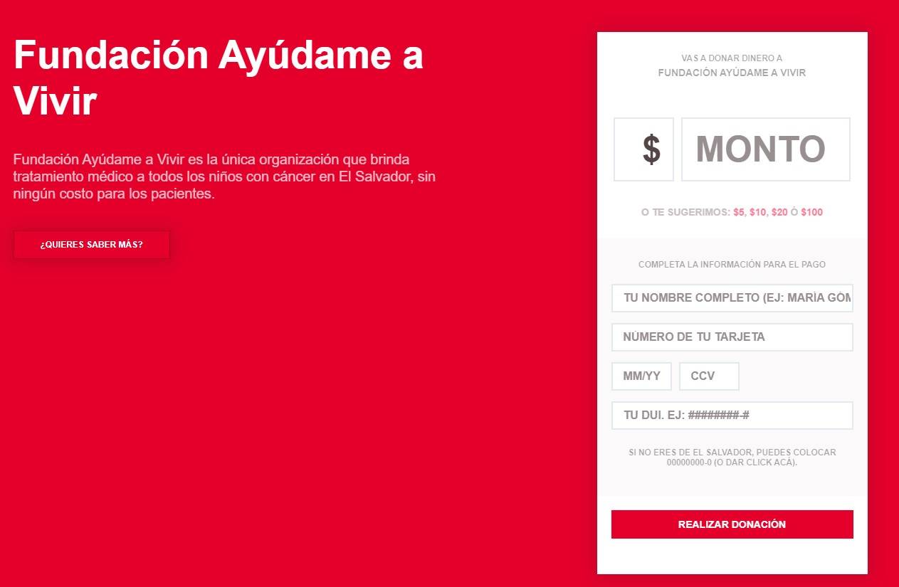 Donaciones a Ayúdame a vivir