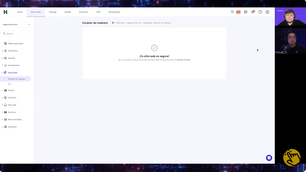 Escáner de malware Hostinger
