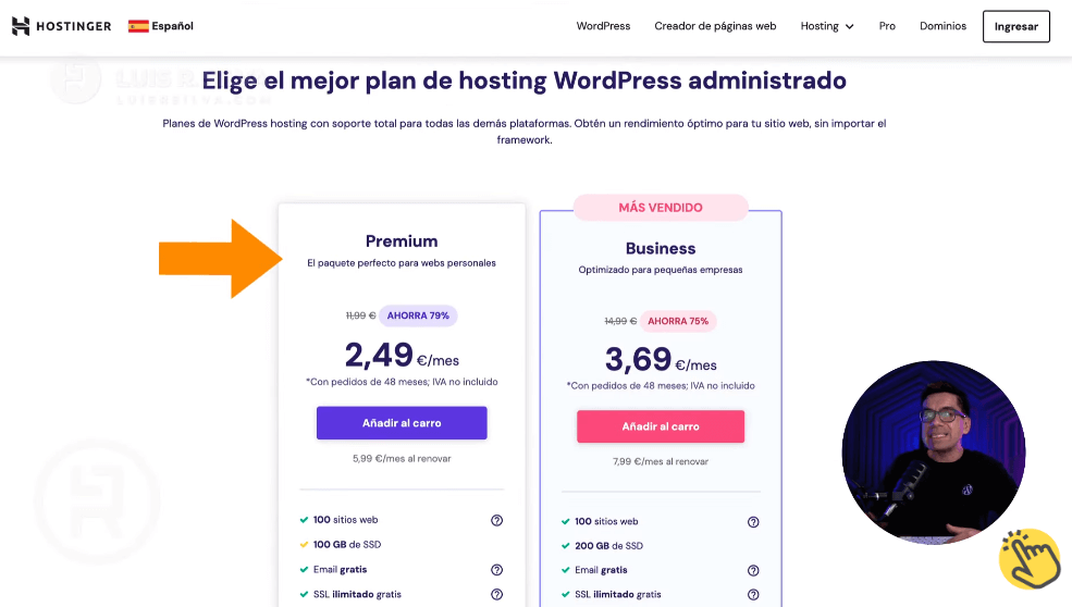 Contratar Hostinger para cambiar de hosting