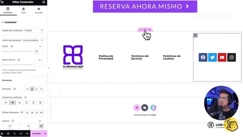 Página de aterrizaje para reservas de citas