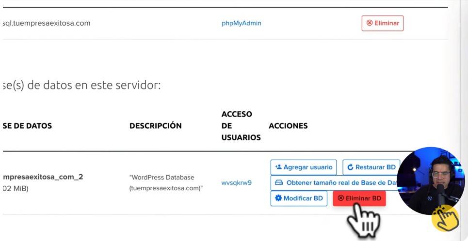 Borrar y reinstalar WordPress