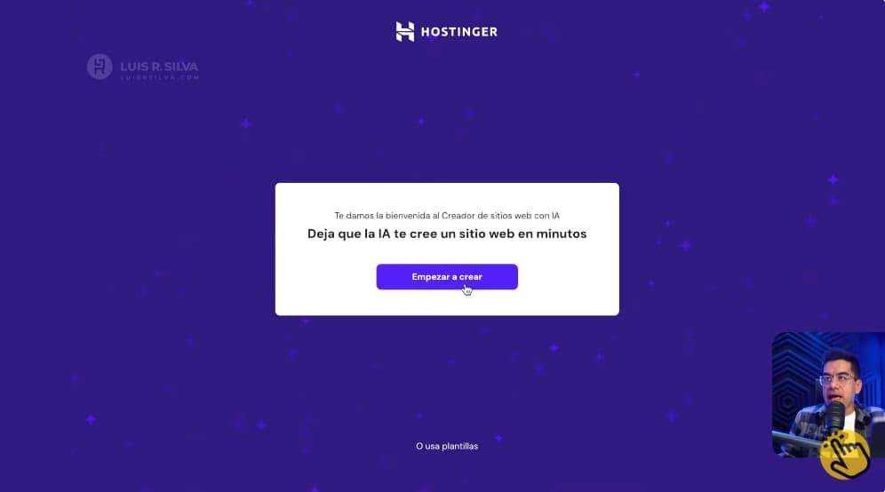 Crear web con IA en Hostinger