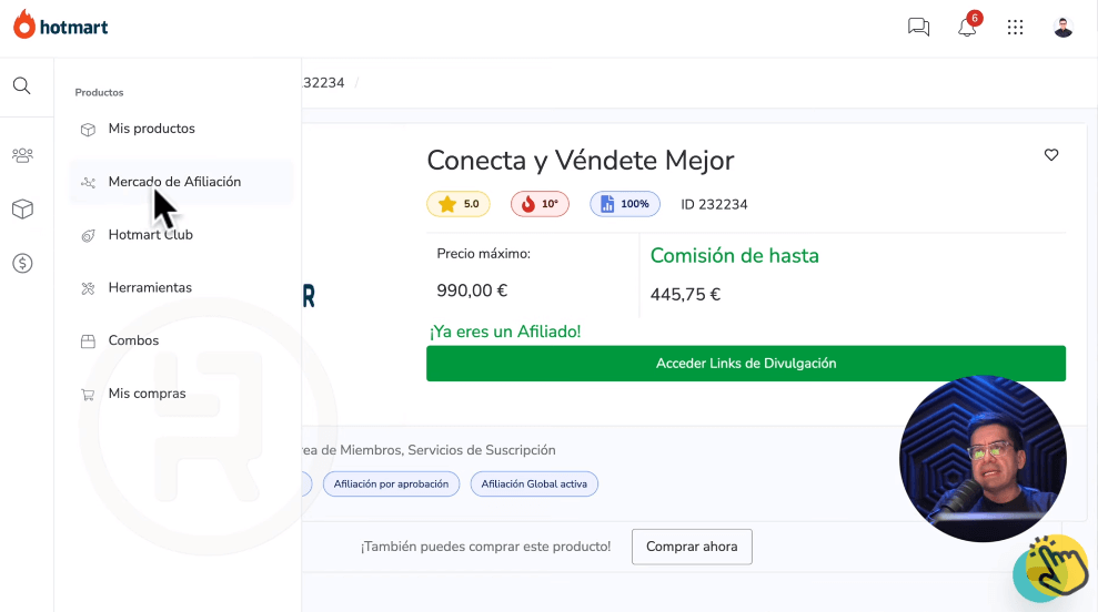 Crear una página web de afiliados para Hotmart