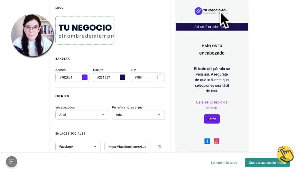 Estilo de marca para los correos con Omnisend