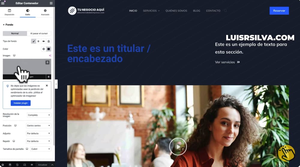 Como añadir fotos con elementor
