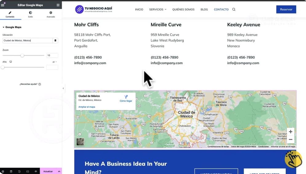 Como agreegar mapa a mi pagina web