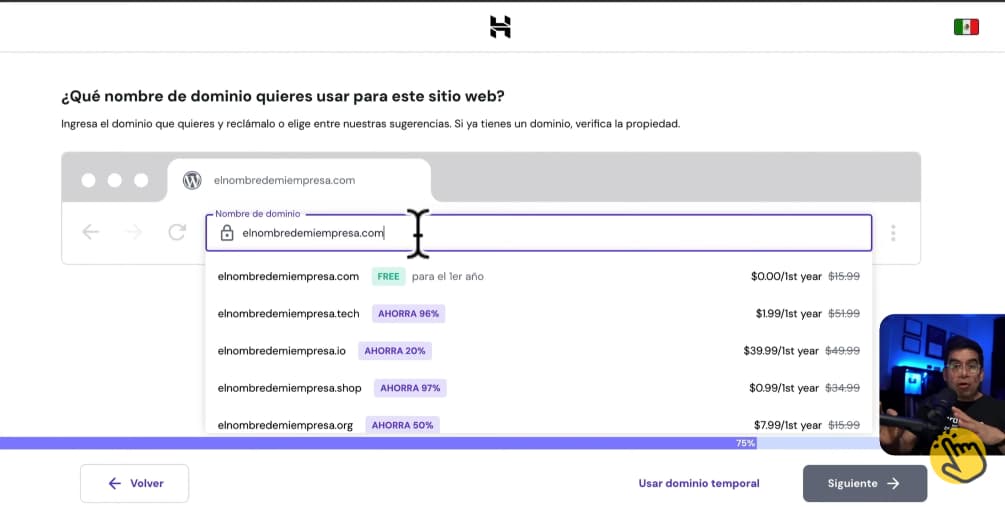 Elegir un nombre de dominio