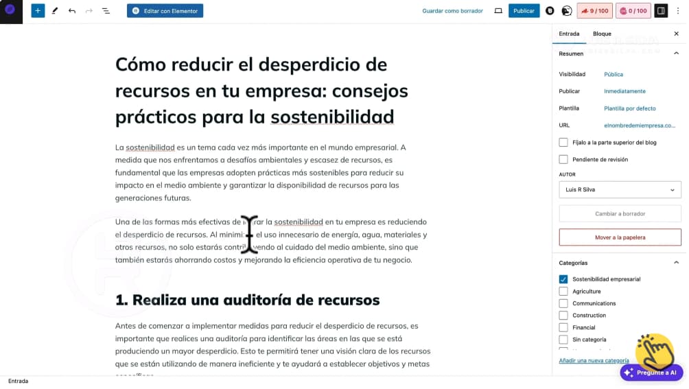 Como crear entradas con IA
