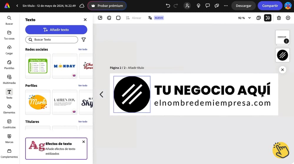 Crear logo profesional gratis con Adobe