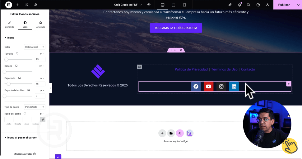 Pie de página en landing page