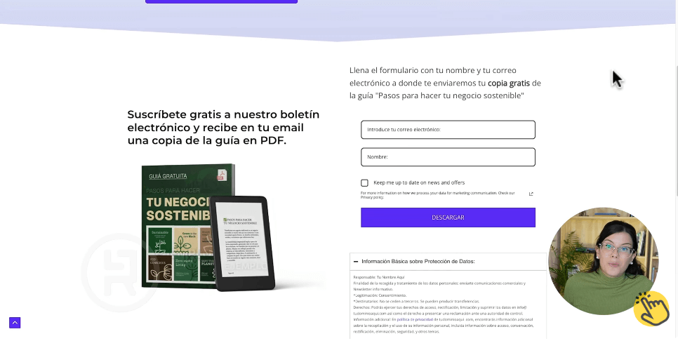 Insertar formulario de suscripción en landing page